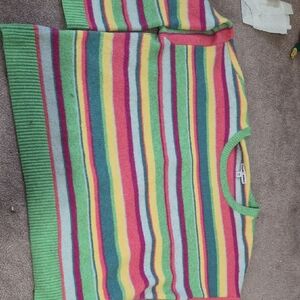 Crayola X Kohls- Bright Multi-Stripe Knit Sweater - Green Trim